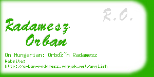 radamesz orban business card